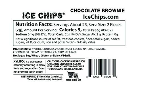 ICE CHIPS Xylitol Candy 3 Pack Assortment (Chocolate Brownie, Salted Caramel, Orange Cream)