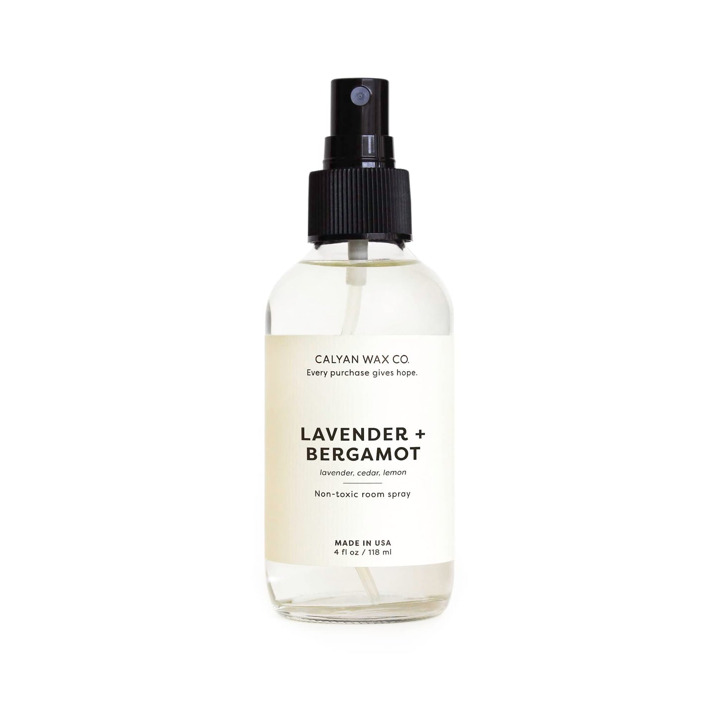 Calyan Wax Co. Lavender & Bergamot Room Spray - Clean Air Freshener - Natural Room Deodorizer - Air Freshener Spray for Home - 4 fl oz