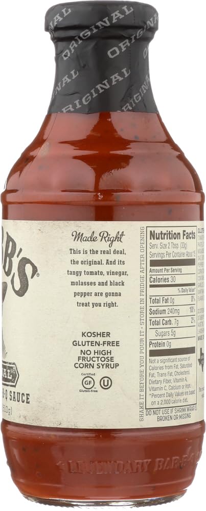 Stubbs Original BBQ Sauce 6x 18Oz