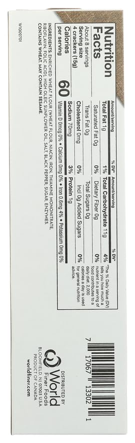 Wellington Cracker Water Cracked Pepper, 4.40 oz