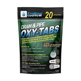 EcoNow Drain & Pipe Oxy-Tabs for Main Sewer and Septic Lines. Build-Up Remover. Oxygenated to Help Prevent Clogs & Eliminate Odors. (20)(20)
