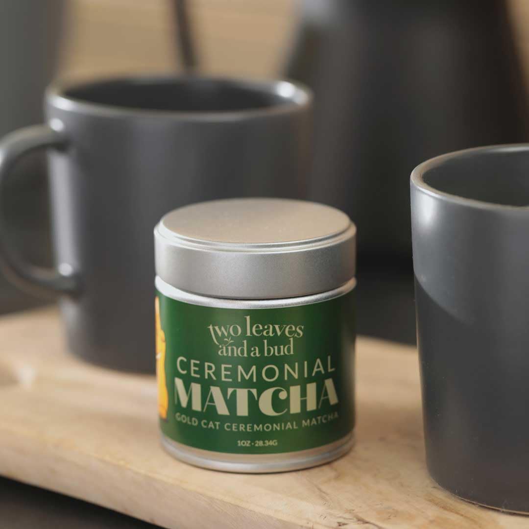 Two Leaves and a Bud Organic Ceremonial Matcha Green Tea, 100% Japanese Matcha powder, 1oz Tin (28.34g)