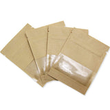 PABCK 500 Pack 2.7x3.5inch (Inner Size 2.36x2.36 inch) Clear WindowBrown Kraft Paper for Zip Seed Packets Lock Food Storage Bags Zipper Lock Seeds