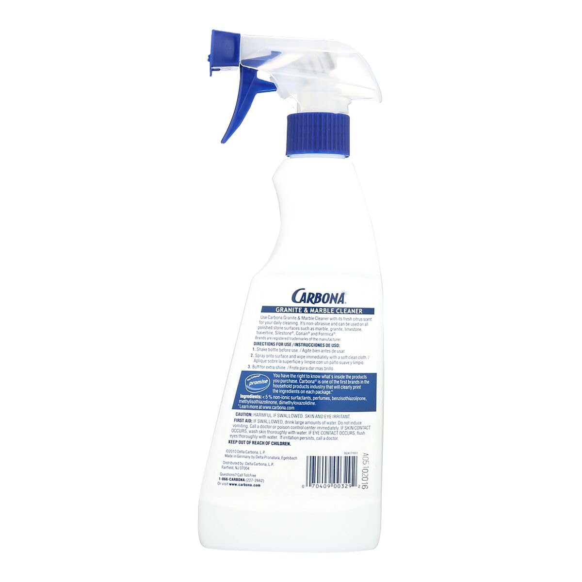 Carbona Granite & Marble Cleaner | Non-Abrasive Formula | Safe on Limestone & Corian | 16.8 Fl Oz, 1 Pack