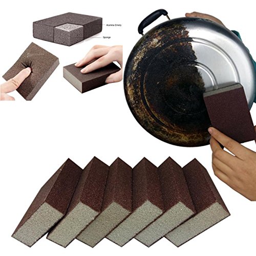 XZSUN 6 Pcs Heavy Duty Scrub Sponge? Magic Emery Sponge Brush,Nano Emery Sponge&Cleaning Sponge?Cleaning Brushes for Household use?Dark Brown