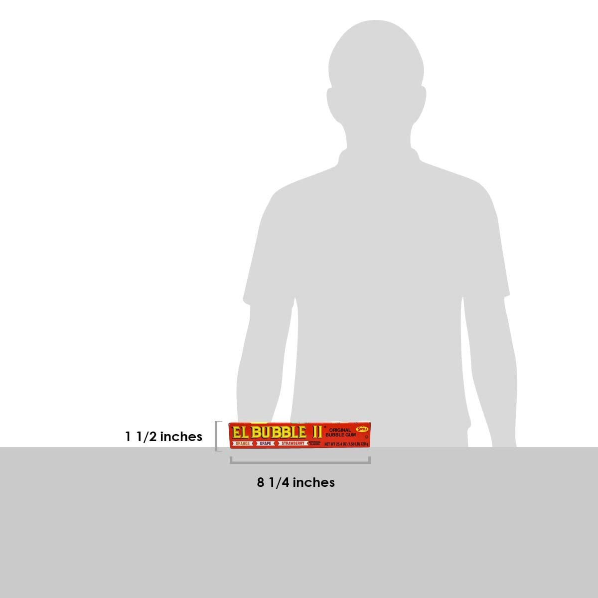 Dubble Bubble El Bubble II Bubble Gum Cigars, Assorted Fruit Flavors, Box of 36