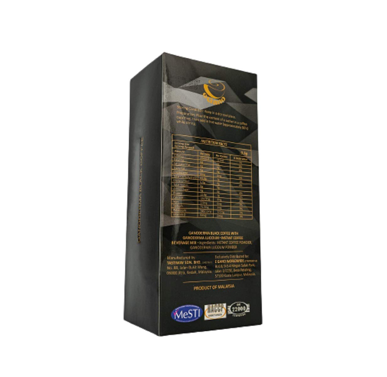 Mix-Set 2 Boxes eGano Premium Ganoderma Black Coffee (30 Sachets) and Cafe Latte (20 Sachets) Instant Coffee With Lucidum Extract