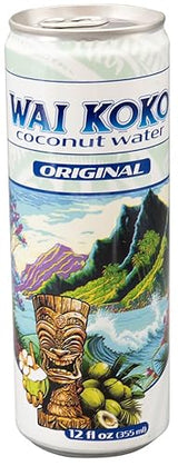 Wai Koko Original Coconut Water, Not from Concentrate, Natural Electrolytes, 12 Fl Oz Cans (Pack of 12)