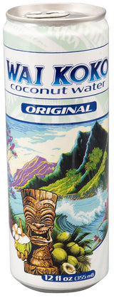 Wai Koko Original Coconut Water, Not from Concentrate, Natural Electrolytes, 12 Fl Oz Cans (Pack of 12)