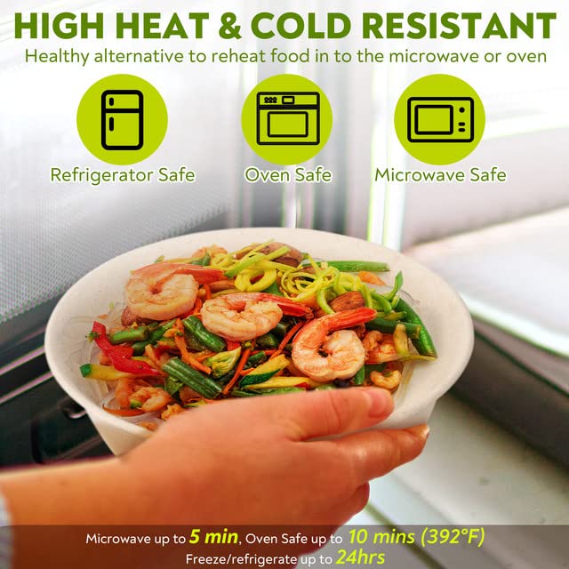 Enviro Safe Home 17 oz Paper Bowls (100 Pack) Disposable Bamboo Bowls - Heavy Duty, Microwavable Oven Safe - Perfect for Salads, Ice Cream, Hot Soups