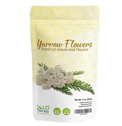Yarrow Dried Cut Flowers, Yarrow Flowers, 3 oz, Resealable Bag, Yarrow Tea, Milenrama , Achillea Millefolium, Product From Albania, Packaged in the