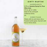 Sonoma Syrup Co Pure Olive Juice 25.4 Fl Oz Bar Mixer for Dirty Martini