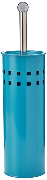 Premier Housewares Toilet Brush Holder Free Standing Turquoise Finish Toilet Brush and Holder Set Satin Stainless Steel Modern Design for Bathrooms 38