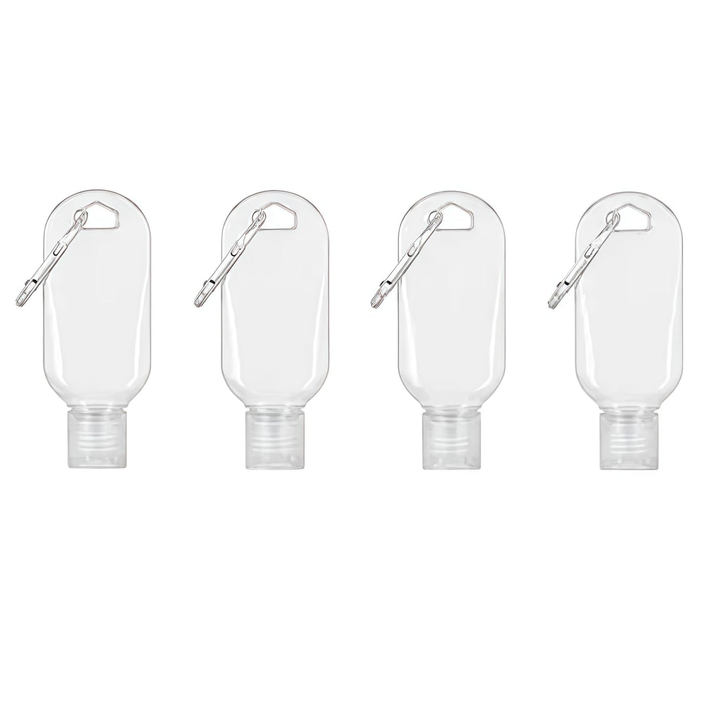 4 Pcs Portable Hot Sauce Keychain Bottles - Mini Ketchup Containers for On-The-Go - Mini Hot Sauce Bottles, Refillable Travel Size, 2oz/50ml,Sauces