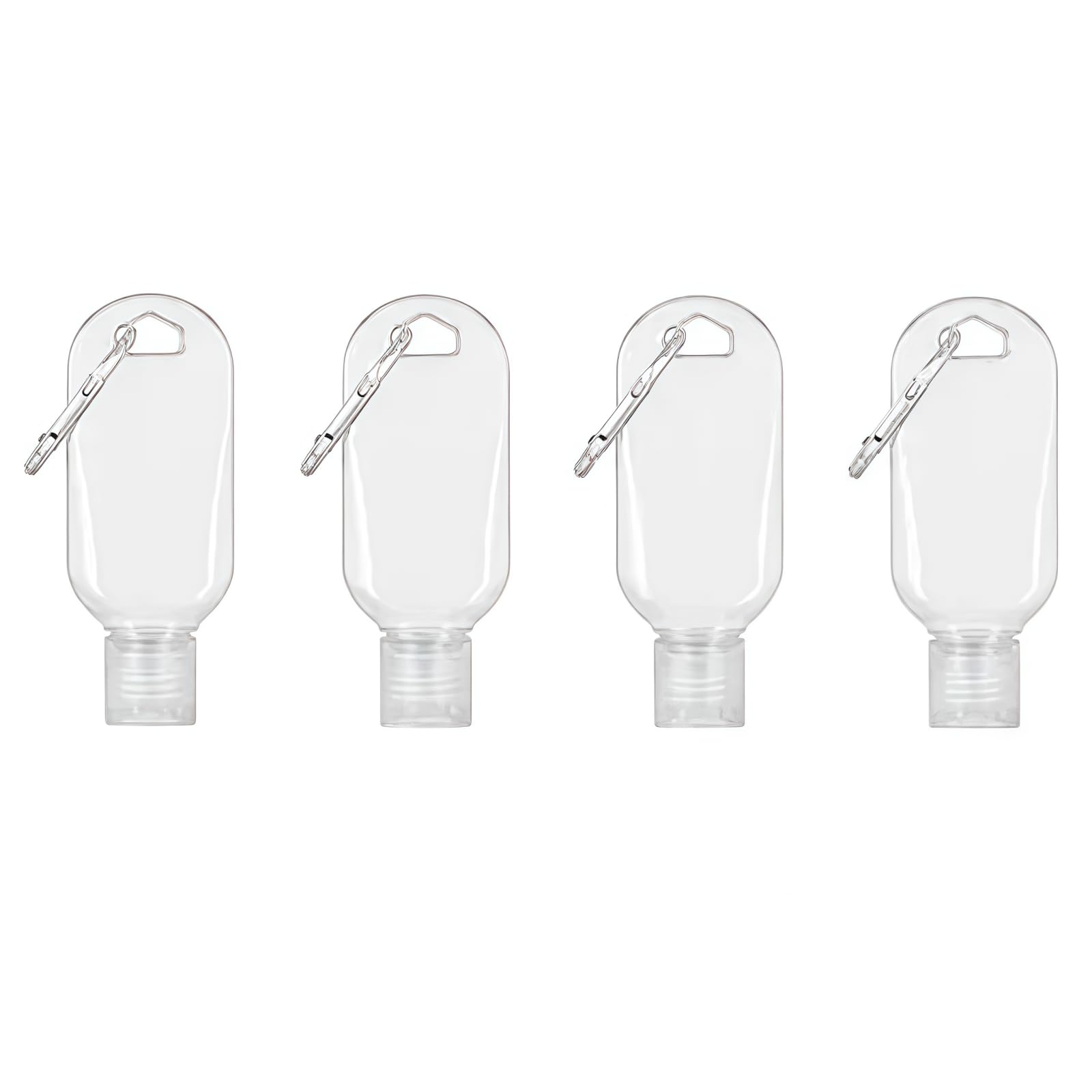 4 Pcs Portable Hot Sauce Keychain Bottles - Mini Ketchup Containers for On-The-Go - Mini Hot Sauce Bottles, Refillable Travel Size, 2oz/50ml,Sauces