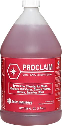Apter Industries Proclaim Glass and Shiny Surface Cleaner - Streak-Free Cleaner for Glass and Shiny Surfaces (1 Gallon)