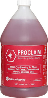 Apter Industries Proclaim Glass and Shiny Surface Cleaner - Streak-Free Cleaner for Glass and Shiny Surfaces (1 Gallon)