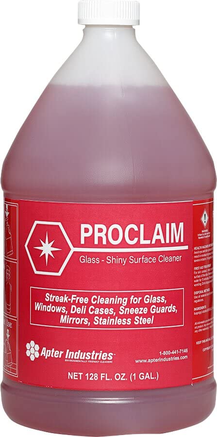 Apter Industries Proclaim Glass and Shiny Surface Cleaner - Streak-Free Cleaner for Glass and Shiny Surfaces (1 Gallon)