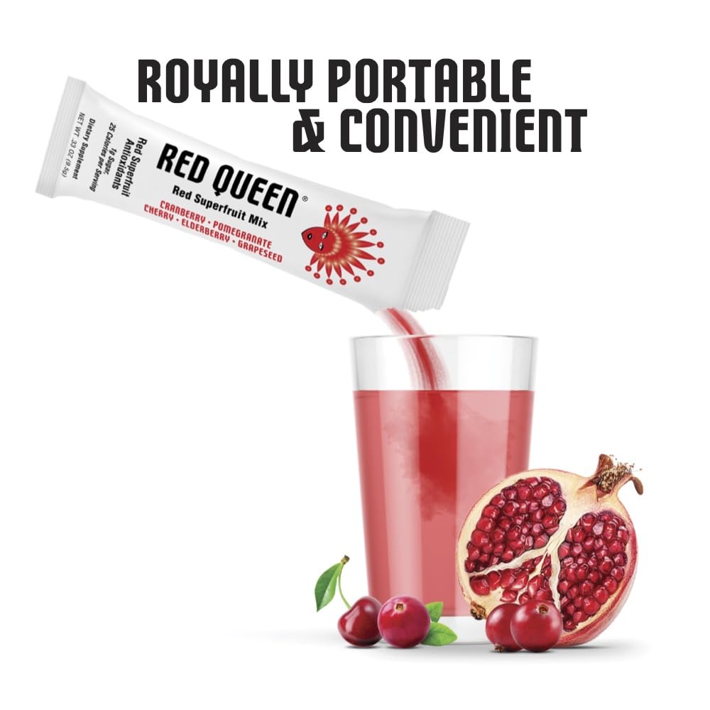 RED QUEEN® Red Superfruit Drink Mix|1g Sugar, 25 Calories per Serving|Red Superfruit Antioxidants Without All The Sugar & Calories In