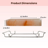 POHS 2 INCHES THICK Himalayan Salt Block For Grilling, Searing, Cooking, BBQ, Himalayan Salt Slab with Premium Quality Stainless Steel Holder 12x8x2