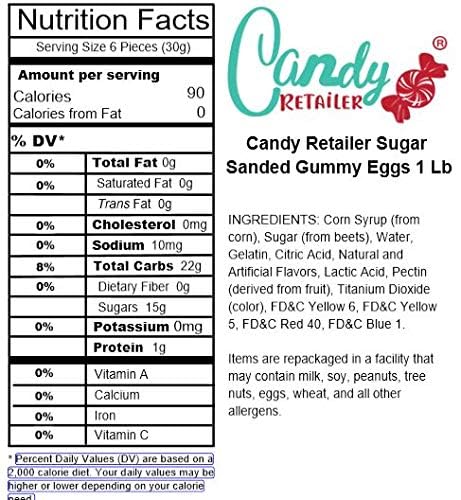 Candy Retailer Sugar Sanded Gummy Eggs 1 Lb