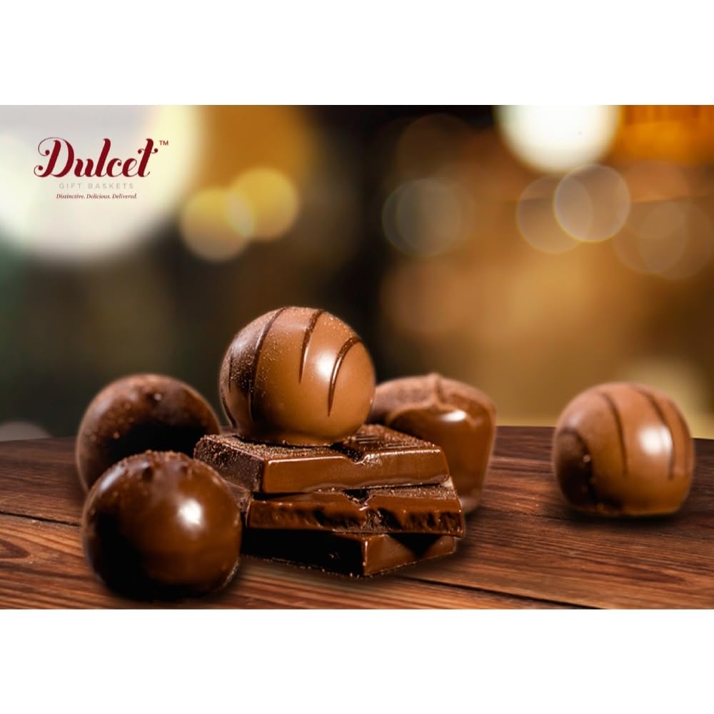 Dulcet Gift Baskets Chocolate Candy Variety Pack ! Luxurious Milk Chocolate Truffles - Truffle Gift Set for Women and Men ! 9pcs Chocolate Truffles
