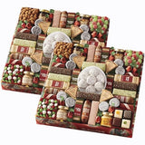 2 Holiday Gift Boxes - The Swiss Colony 43 Season Pleasers - Assorted Summer Sausage Meats, Mini Meat Sticks, Cheese Bricks and Wedges, Candies