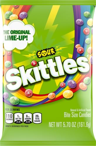 Skittles Bite Size Sour Candy, 162 Gram -- 12 per case.