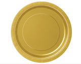 Gold Solid Round Dinner Plates - 9" (Pack of 8) - Premium Paper - Perfect For Parties & Events
