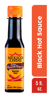 Mexico Lindo Picante Negra Hot Sauce | Light & Spicy | 8,400 Scoville Level | Great with Asian Food, Seafood & Meat | 5 Fl Oz Bottle (Pack of 1)