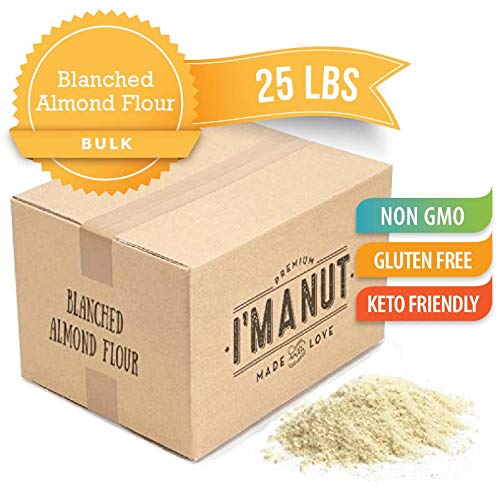 Blanched Almond Flour 25 lbs Great for Paleo and Keto Diet, Grain and Gluten Free, Certified Kosher I’m A Nut