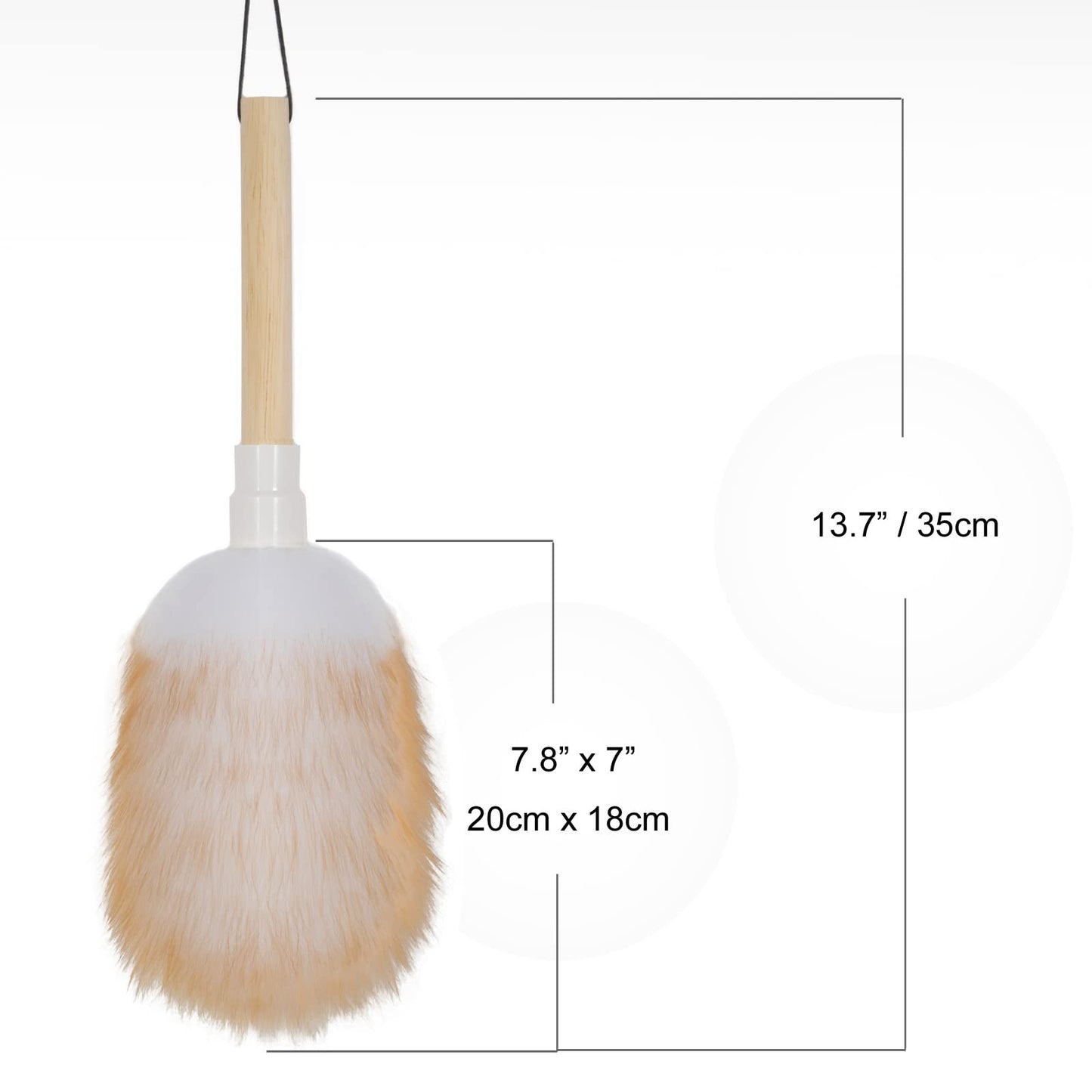 Feather Duster, Lambswool Duster for Cleaning Set of 2, Wooden Handle with Hanging Rope, Washable Reusable Small Hand Duster for Cleaning Wall Plant