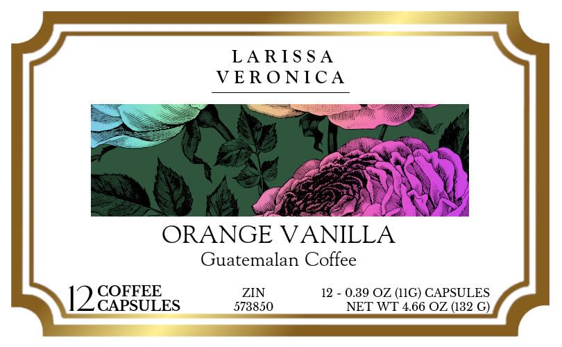 Orange Vanilla Guatemalan Coffee (Single Serve K-Cup Pods) (Gourmet, Naturally Flavored, Whole Coffee Beans) (12 pods, ZIN: 573850) - 2 Pack