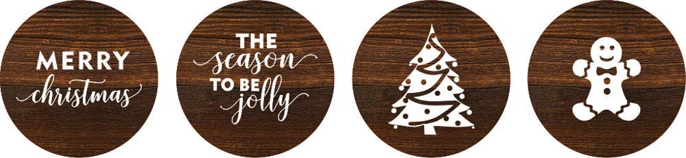 Darling Souvenir 190 Pieces Brown Christmas Party Chocolate Drop Labels - Self-Adhesive Mini Candy Wrappers for Merry Xmas Favors & Decorations, DIY