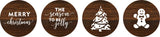 Darling Souvenir 190 Pieces Brown Christmas Party Chocolate Drop Labels - Self-Adhesive Mini Candy Wrappers for Merry Xmas Favors & Decorations, DIY
