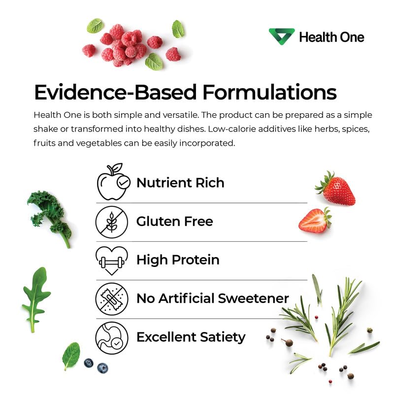 Health One Chocolate Meal Replacement Powder | High Protein with 20G Whey & 5G Fiber | GLP-1 Booster | Best for Lean Shakes for Weight Loss in Women