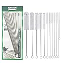 KINGSEM 12 PCS Straw Cleaner Brush kit with 2mm-25mm /6.5-10 INCH for Tube and Pipe.Tumbler, Sippy Cup, Bottle with Straw,Hummingbird feeders