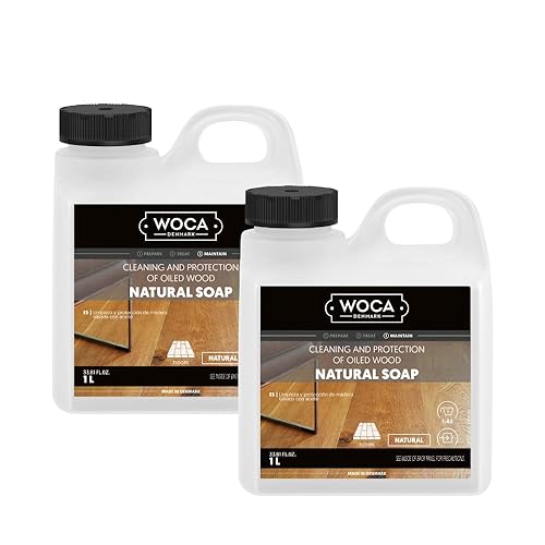WOCA Denmark Natural Soap Bundle - 2x(1L) -Concentrated Cleaner for Oil-Treated Hardwood Floors, Furniture, Millwork, Cutting Boards, and Countertops.