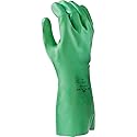 SHOWA 731 Biodegradable Nitrile Chemical Resistant Safety Glove with Cotton Liner, Food Safe, 15 Mil Thick, 13" Length, X-Large (12 Pair)