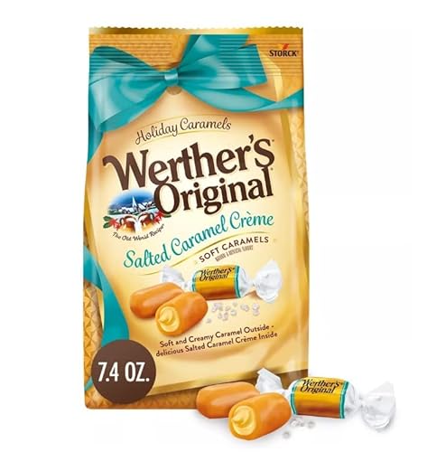 Werther's Original Salted Caramel Creme Soft Caramels, 7.4oz, Holiday Caramels (1)