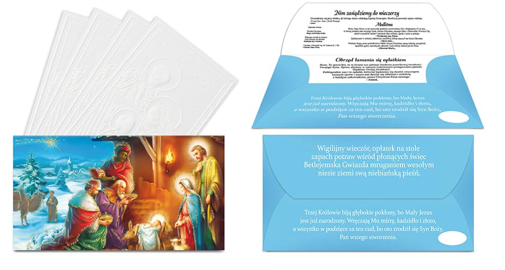 Taste of Poland XL OPLATKI Traditional Polish Christmas Wafers in Envelopes (Set of 12)
