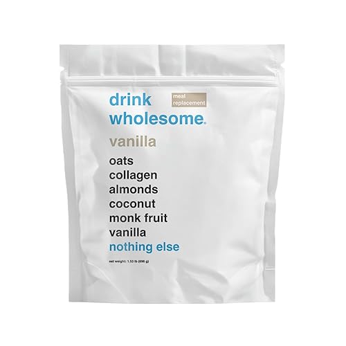 Drink Wholesome Vanilla Meal Replacement Powder for Sensitive Stomachs | Minimally-Processed, Whole-Food Meal | Additive-Free, Dairy-Free, Gluten-Free