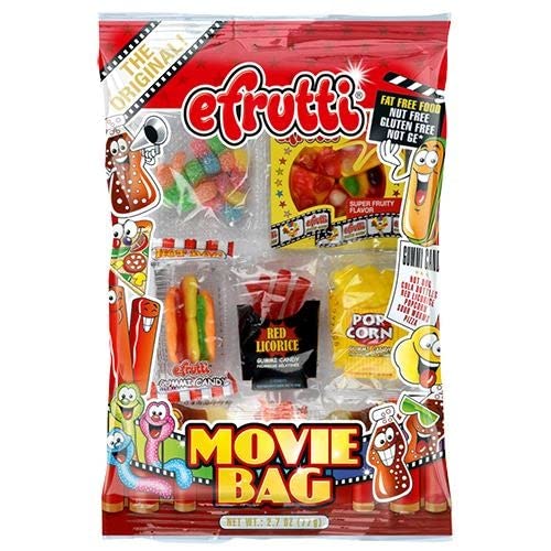 efrutti Gummi Candy Movie Bag 2.7 oz. - Case of 12