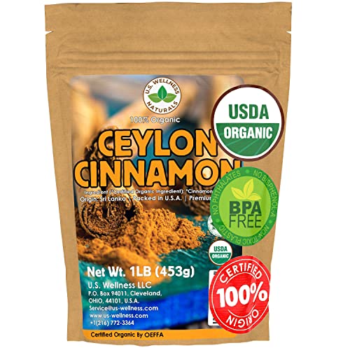 Ceylon Cinnamon Powder (1LB) | 100% CERTIFIED Organic | Freshly Ground Premium Sri Lanka Cinnamon For Exquisite Flavor and Aroma | Gluten Free