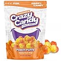 Freeze Dried Peach Ring-Style Candy, Crazy Candy Peach Puffs - Intense Fruity Crunchy Candy, Sweet & Tart Peach Flavor, Gummy to Crisp Snack