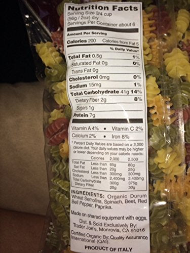 Organic Pasta Vegetable Radiatore