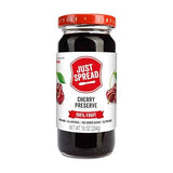 Just Spread 100% Fruit Preserve | Made with Real Fruit Pieces & Only 4 Ingredients | Gluten Free, Vegan, Non GMO, No Added Sugar | 10oz Jar (Cherry)