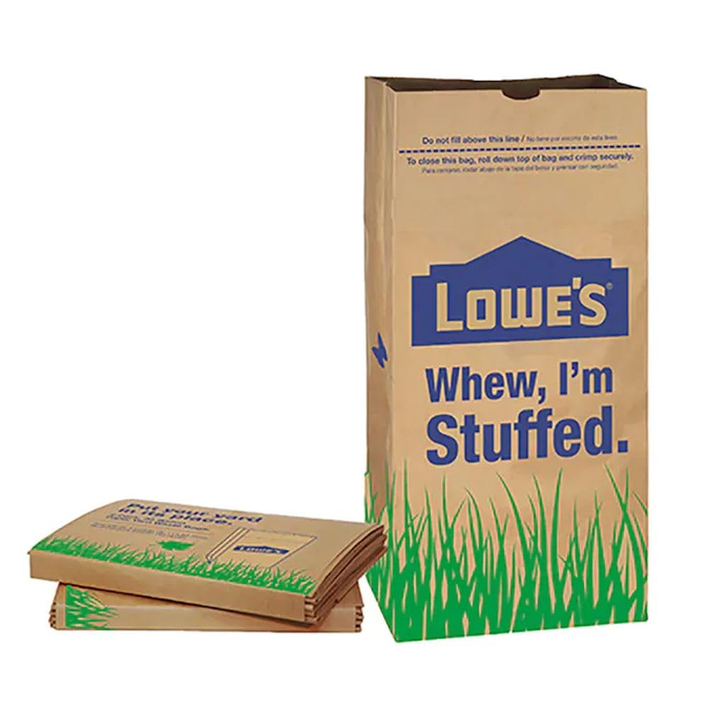 Lowe's 30 Gallon Heavy Duty Brown Paper Lawn and Refuse Bags for Home and Garden (10 Count), Large (LOWESLL)