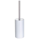 Creative Scents Estella White Toilet Brush Set - Decorative Bathroom Toilet Bowl Brush and Holder - Ventilated Toilet Cleaner Brush with Strong