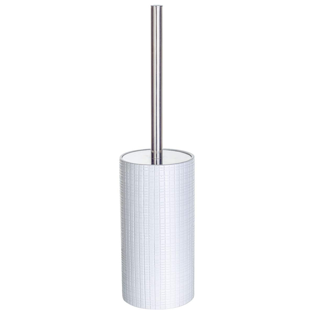 Creative Scents Estella White Toilet Brush Set - Decorative Bathroom Toilet Bowl Brush and Holder - Ventilated Toilet Cleaner Brush with Strong